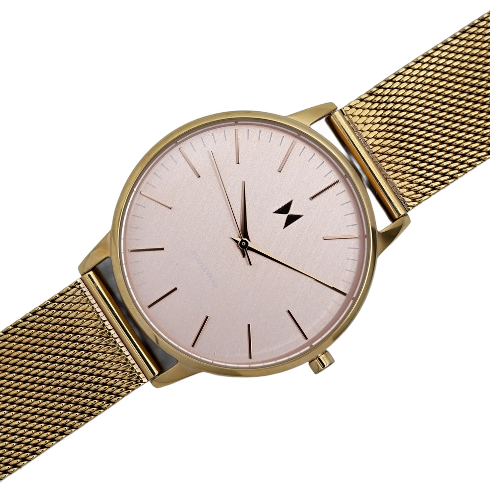 MVMT Boulevard Rose Gold Pink Dial Rose Gold Strap Mesh Bracelet Women's